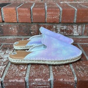 Splendid Julia Watercolor Tie Dye Canvas Espadrille Mule Size 8.5